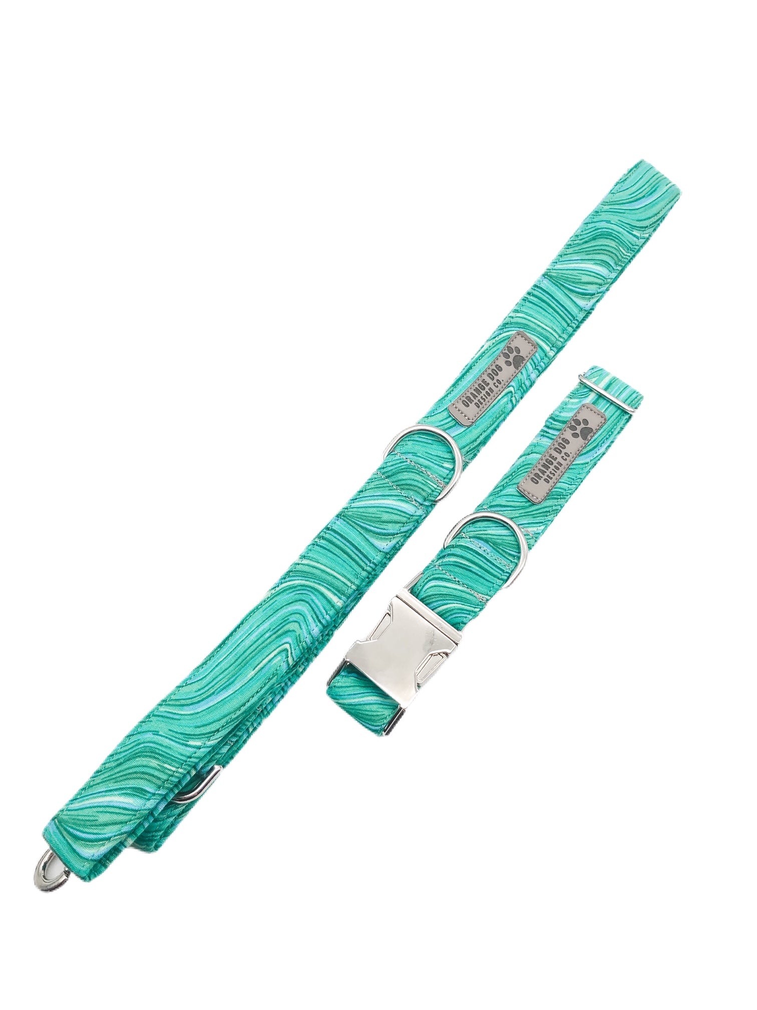 Turquoise Sea Glass Collar & Leash Set