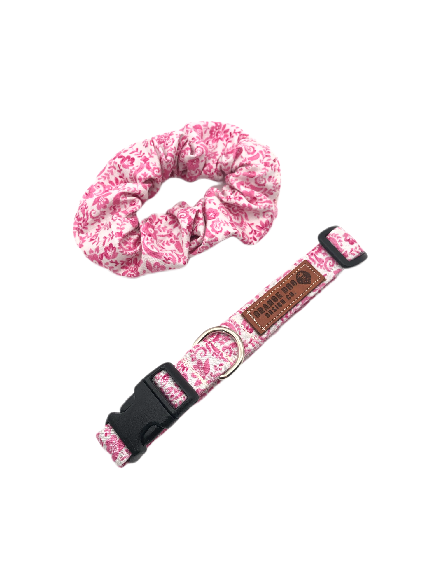 Pink Paisley Collar & Matching Scrunchie