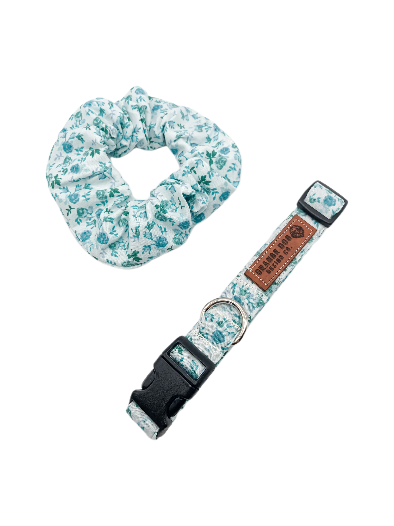 Light Blue Floral Collar & Matching Scrunchie