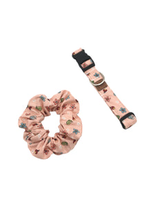 Pink Snails Collar & Matching Scrunchie